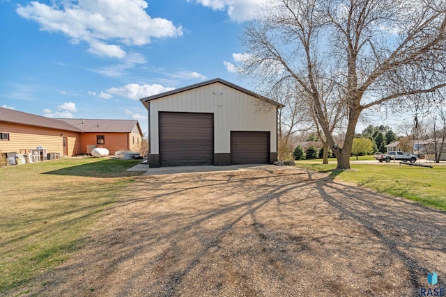 view of detached garage