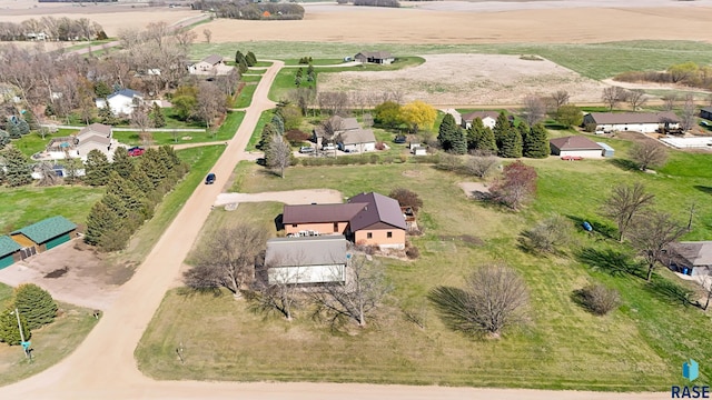 bird's eye view with a rural view