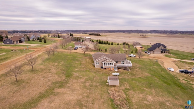 bird's eye view featuring a rural view