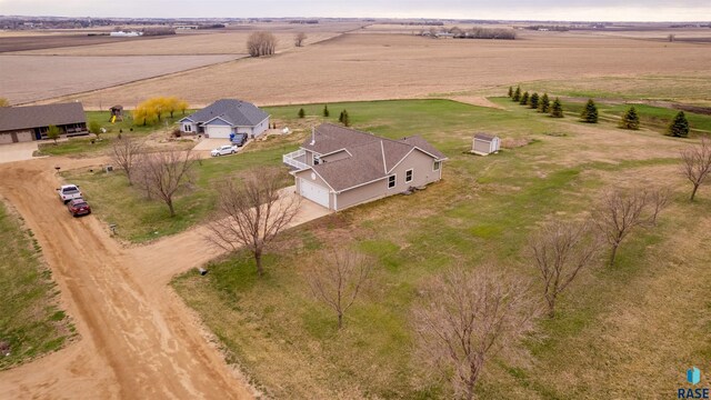 bird's eye view with a rural view