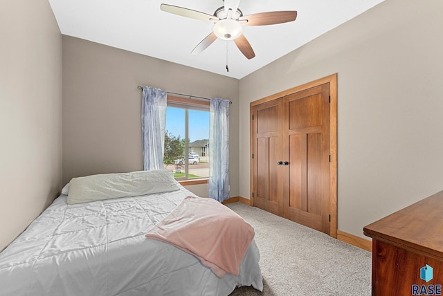 501 Taylor Dr, Tea, SD 57064 - bedroom with baseboards, ceiling fan, carpet floors, and a closet