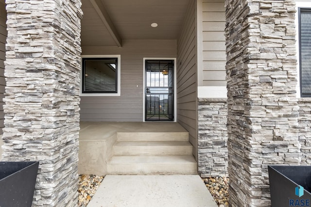 1917 S Firefly Dr, Sioux Falls, SD 57110 - entrance to property with stone siding