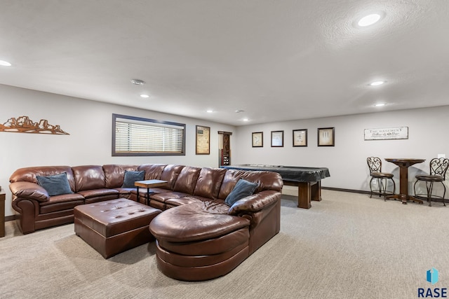 1917 S Firefly Dr, Sioux Falls, SD 57110 - living room featuring recessed lighting, light carpet, and pool table