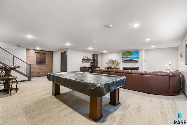 1917 S Firefly Dr, Sioux Falls, SD 57110 - playroom with recessed lighting, light carpet, and pool table