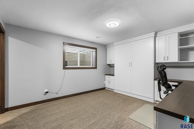 1917 S Firefly Dr, Sioux Falls, SD 57110 - office space with carpet floors, a textured ceiling, built in study area, and baseboards