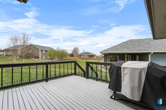 1917 S Firefly Dr, Sioux Falls, SD 57110 - deck with a lawn, fence, grilling area, and a residential view