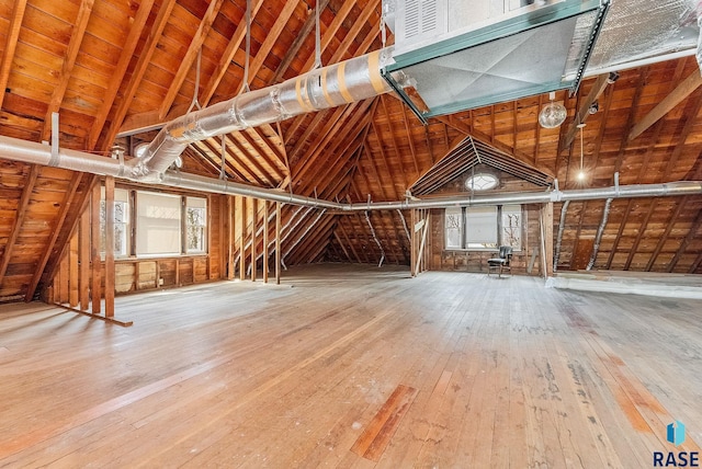 view of unfinished attic