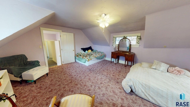 712 6th St, Brookings, SD 57006 - bedroom featuring lofted ceiling and carpet flooring