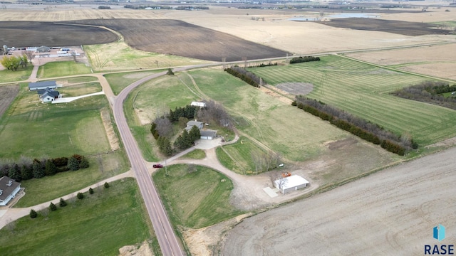 drone / aerial view with a rural view