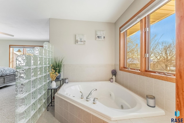 bathroom with a jetted tub