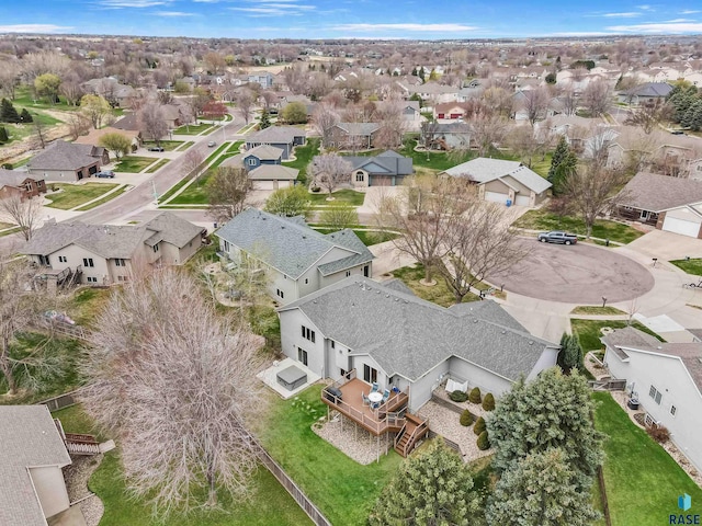 aerial view featuring a residential view