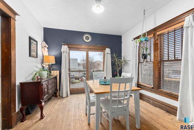 dining room with wood-type flooring