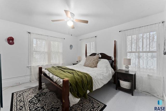 bedroom featuring a ceiling fan