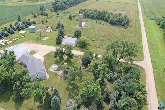 aerial view with a rural view