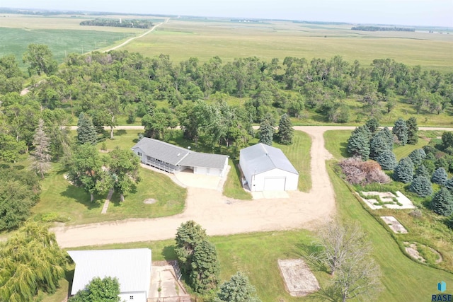aerial view with a rural view