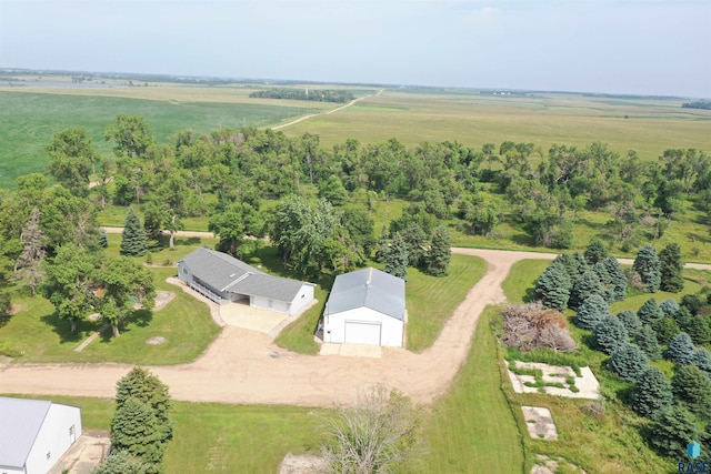 aerial view with a rural view