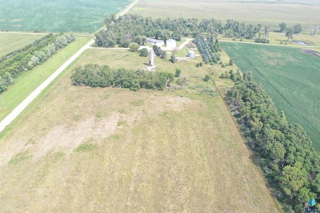 aerial view featuring a rural view