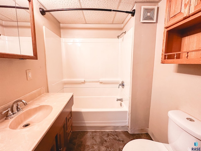 120 SW 2nd St Unit 1 & 2, Wentworth, SD 57075 - full bath with vanity, visible vents, toilet, and shower / washtub combination