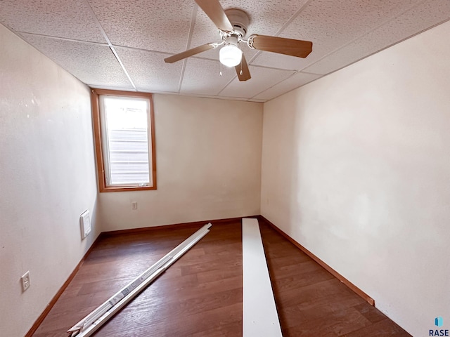 120 SW 2nd St Unit 1 & 2, Wentworth, SD 57075 - empty room featuring ceiling fan, visible vents, a paneled ceiling, and wood finished floors