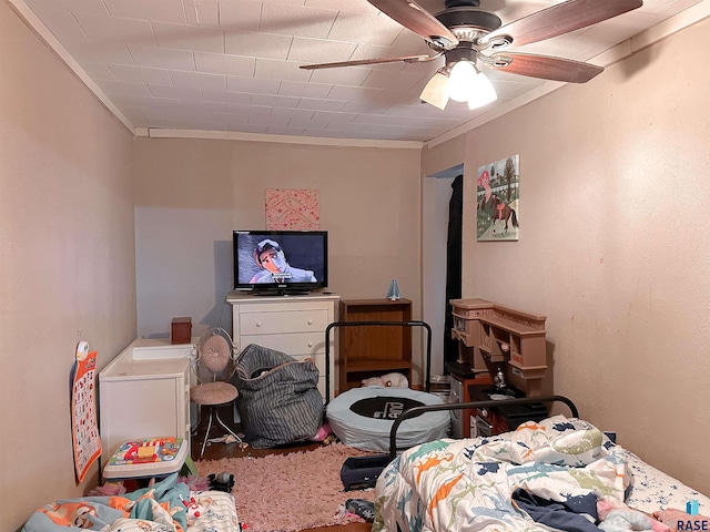 120 SW 2nd St Unit 1 & 2, Wentworth, SD 57075 - bedroom with crown molding and ceiling fan