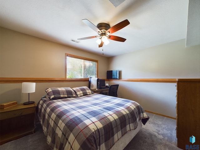 301 W Hackberry St, Brandon, SD 57005 - bedroom featuring carpet floors, ceiling fan, visible vents, and baseboards