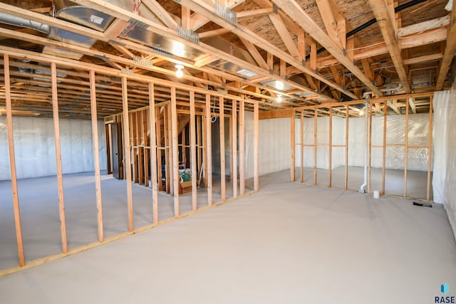 view of unfinished below grade area