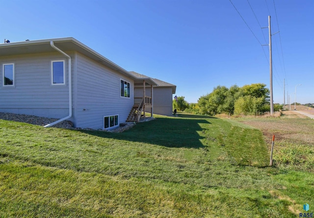 view of yard with stairway