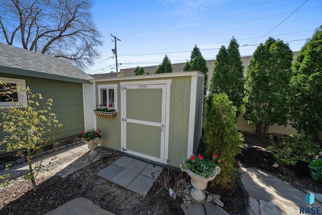 view of shed
