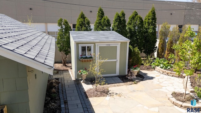 view of shed