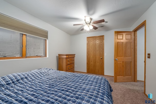5215 E Belmont St, Sioux Falls, SD 57110 - bedroom with ceiling fan, visible vents, baseboards, a closet, and carpet
