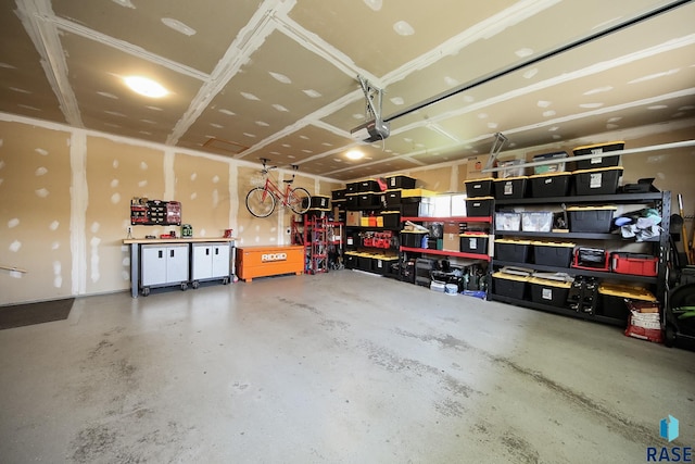 3219 S Grace Ave, Sioux Falls, SD 57103 - garage with a garage door opener and a workshop area