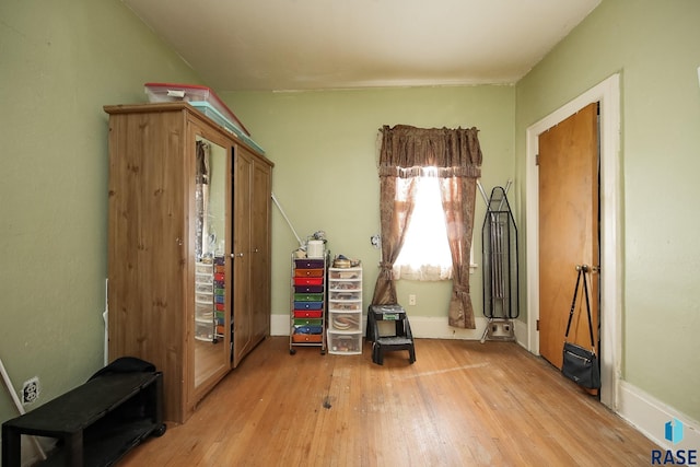 miscellaneous room with light wood-style flooring