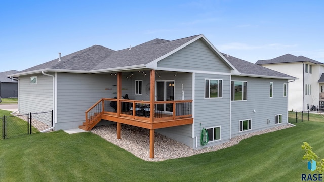 922 Johnson Creek Ct, Harrisburg, SD 57032 - back of property with roof with shingles, a gate, and a deck