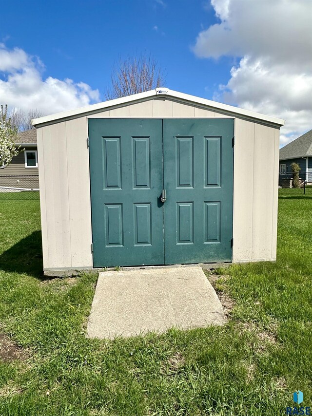 view of shed