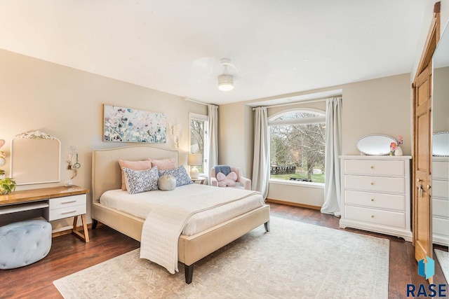 bedroom featuring wood finished floors