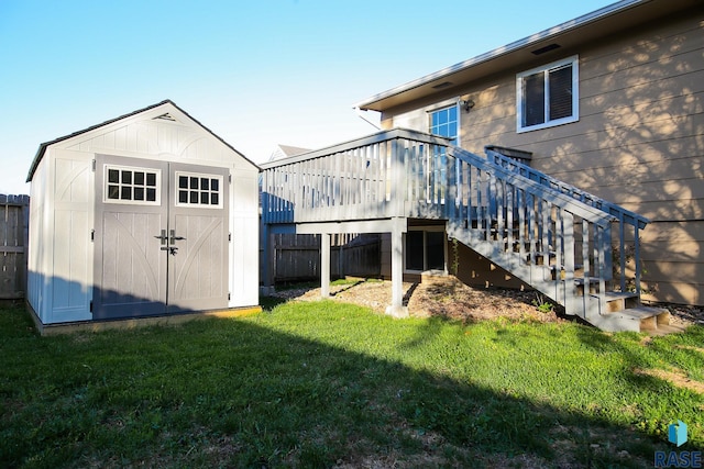 view of shed with stairs