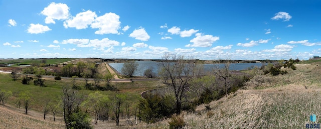 property view of water with a rural view
