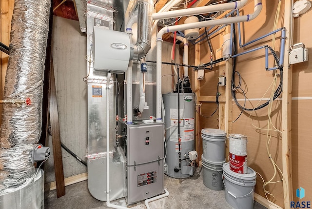 utilities featuring gas water heater