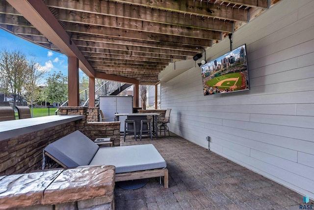5604 S Jersey Tess Dr, Sioux Falls, SD 57108 - view of patio / terrace with outdoor dry bar