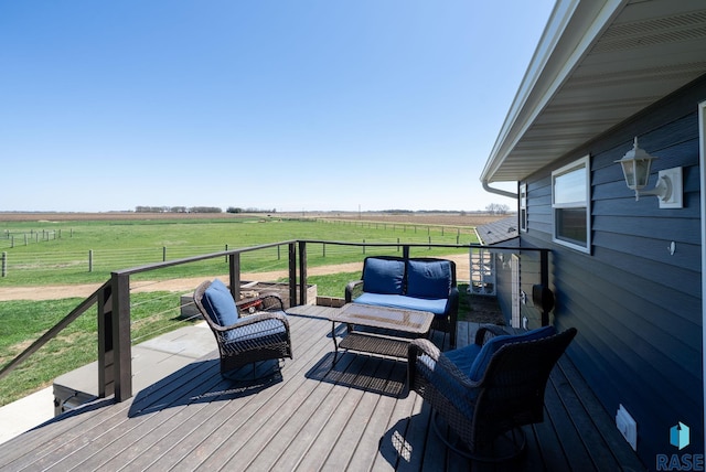 46902 284th St, Lennox, SD 57039 - wooden terrace featuring a yard and a rural view
