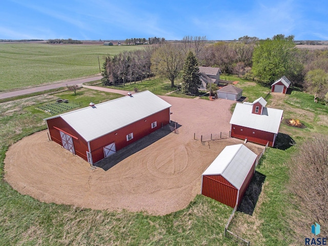 aerial view featuring a rural view