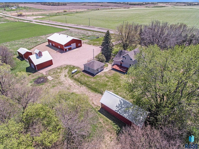 aerial view featuring a rural view