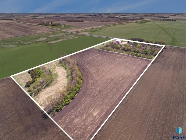 aerial view with a rural view