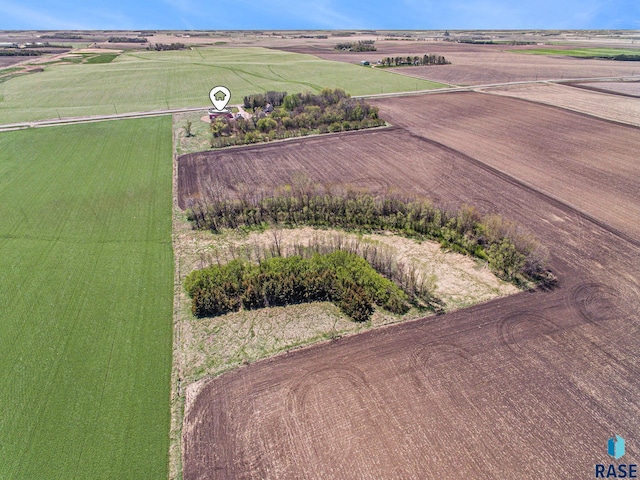 aerial view featuring a rural view