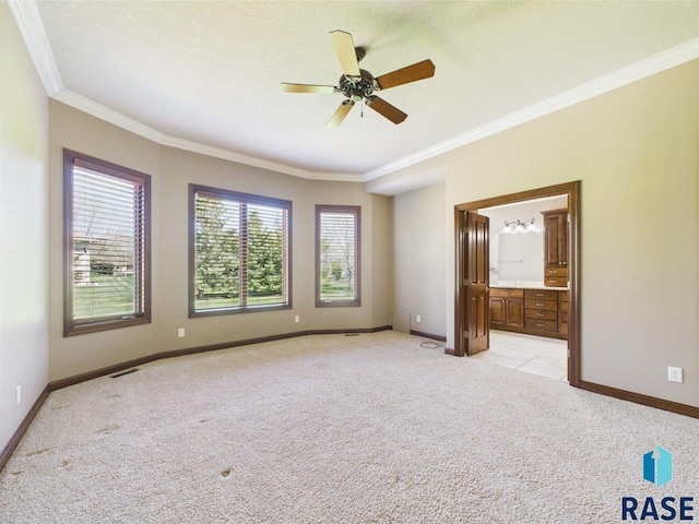 6204 S Doral Trl, Sioux Falls, SD 57108 - unfurnished bedroom featuring light colored carpet, crown molding, multiple windows, and baseboards