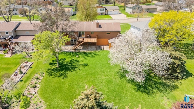 bird's eye view with a residential view