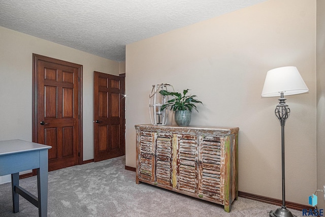 6601 Lenola Hts, Wentworth, SD 57075 - corridor featuring a textured ceiling, carpet flooring, and baseboards