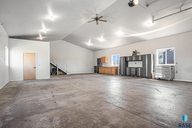 6601 Lenola Hts, Wentworth, SD 57075 - garage with baseboards and ceiling fan