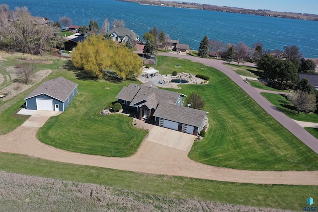 6601 Lenola Hts, Wentworth, SD 57075 - bird's eye view with a water view and a residential view