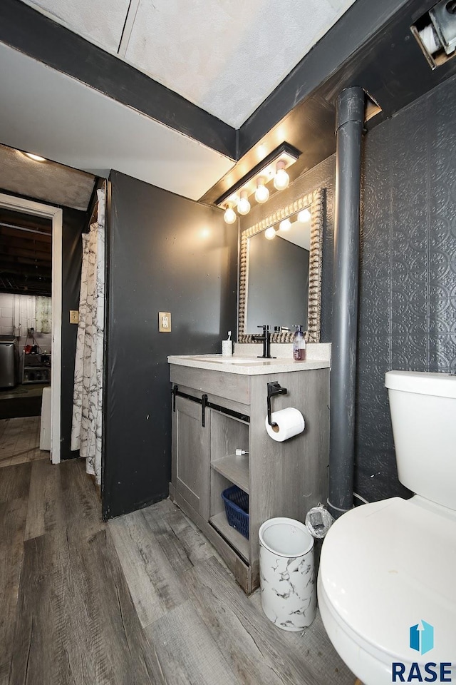 420 S Mary Ave, Tea, SD 57064 - bathroom featuring toilet, wood finished floors, and vanity